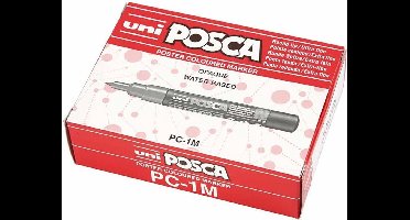 Posca Marker, afm PC-1M, lijndikte 0,7 mm, extra-fijn, diverse kleuren, 12 stuk