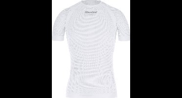 Santini Ondershirt korte mouwen Wit Heren - Rete Ergo-Fit Seamlees Base Layer T-Shirt White - XL/XXL