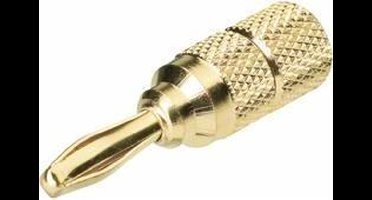AGS71 Luidsprekerconnector Stekker, recht Aantal polen: 1 Goud 2 stuk(s)