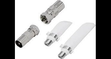 BKL Electronic 0403524 Coax/F-vensterdoorvoerset Vensterdoorvoer Aansluitingen: F-stekker, F-bus, Coax-stekker IEC, Coa