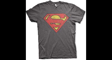 DC Comics Superman Heren Tshirt -3XL- Washed Shield Grijs