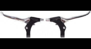 Saccon Remhendel set - aluminium - vier vingers - zwart/zilver - 10 cm grip - 22.2 mm klem