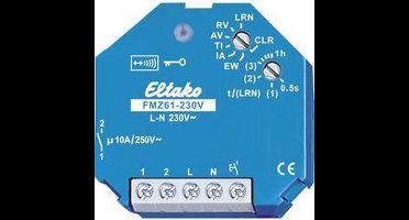 Eltako FMZ61-230V Schakelactor Draadloos 1-kanaals Inbouw (in muur) Schakelvermogen (max.) 2000 W Bereik max. (in het v