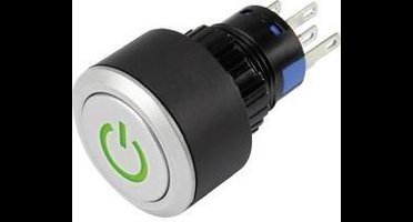 TRU COMPONENTS 1303030 LAS1-AWY-11T/G/12V/P Druktoets 250 V/AC 3 A 1x uit/(aan) Moment Groen IP65 1 stuk(s)