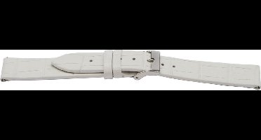 Horlogeband H501 Croco Wit Leder 22x20 mm