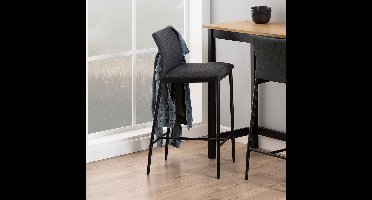 2x Sohome Barstoel Sabreen Stof - Grijs (zithoogte 67cm)