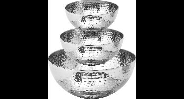 Secret de Gourmet voedsel serveerschalen - Set 10x - RVS - D24/D19/D13 cm