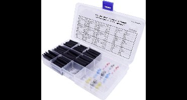 TRU COMPONENTS T1902CA001 Krimpkous assortiment Zwart Krimpverhouding:3:1 135 onderdelen