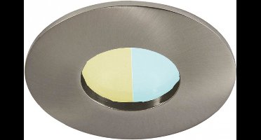 IP44 Inbouwspot Pia met Philips HUE White Ambiance - spot - Nikkel / mat - rond - voor badkamer / overkapping / buiten - IP44 - GU10 - Buitendiameter: 85MM - boorgat: 70-76MM - min. Inbouwdiepte: 90MM