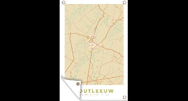 Tuindecoratie Zoutleeuw - België - Stadskaart - Kaart - Plattegrond - 40x60 cm - Tuinposter - Tuindoek