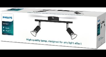 Philips Limbali opbouwspot - 2-lichts - zwart