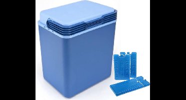 Grote koelbox donkerblauw - 32 liter - 40 x 30 x 45 cm - incl. 4 koelelementen