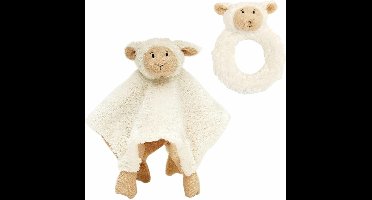 Baby cadeau setje rammelaar en tuttel doekje van Lammy het lammetje - Happy Horse knuffels