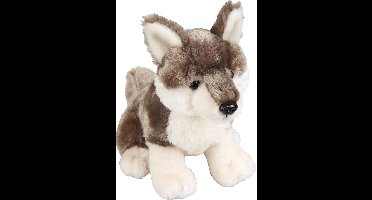 Pluche knuffel dieren Wolf 18 cm - Speelgoed wolven wilde dieren knuffelbeesten