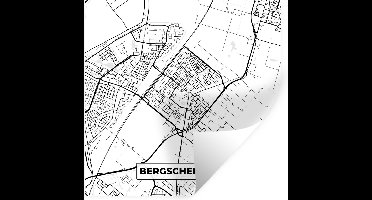 Muurstickers - Sticker Folie - Plattegrond - Bergschenhoek - Kaart - Stadskaart - 30x30 cm - Plakfolie - Muurstickers Kinderkamer - Zelfklevend Behang - Zelfklevend behangpapier - Stickerfolie