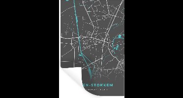 Muurstickers - Sticker Folie - Stadskaart – Grijs - Kaart – Dilsen Stokkem – België – Plattegrond - 20x30 cm - Plakfolie - Muurstickers Kinderkamer - Zelfklevend Behang - Zelfklevend behangpapier - Stickerfolie