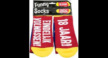 sokken Funny Socks 18 jaar katoen blauw one-size