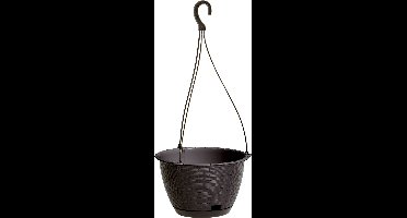 Prosperplast Plantenpot - hangend - kunststof - donkerbruin - D24 x H16 cm - bloempot