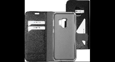 Mobiparts hoesje geschikt voor Samsung Galaxy S9 - Wallet/Boekhoesje - Eco Leer - Magneet Sluiting - Opberg vakken - Zwart