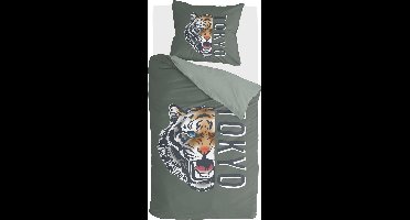 Byrklund Dekbedovertrek Tokyo Tiger - 140x220 - 100% Katoen - Groen