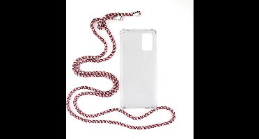 Shop4 - Samsung Galaxy S20 Plus Hoesje - Zachte Back Case met Koord Multi Rood