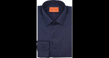 Suitable Twill Overhemd Donkerblauw (navy) - Maat 40 - Heren - Overhemden Formeel