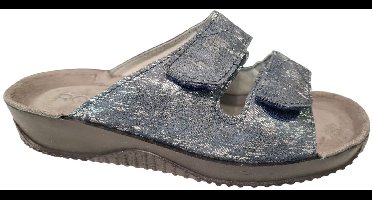 Rohde Blauwe Leren Dames Slippers - Blauw - 42