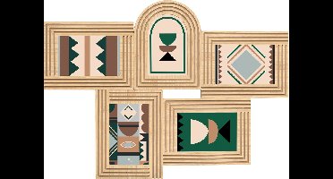 Atmosphera Collage Fotokader/Fotolijst Olivia - 5 foto's - Beige