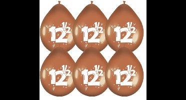 Haza Jubileum thema 12.5 jaar getrouwd ballonnen - 18x stuks - brons - Feestartikelen/versiering