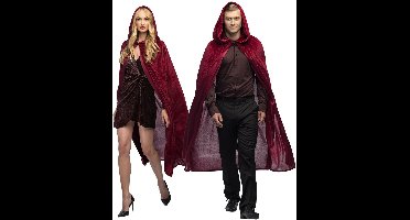 Boland - Cape Dawn bordeaux - Volwassenen - Vampier - Heks - Tovenaar - Halloween - Carnaval - Themafeest - Cosplay