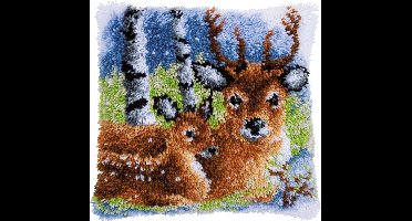 Vervaco - Knoopkussen kit - Hert in de sneeuw - PN-0153593 - Borduren - Borduurpakket - Borduurpakket volwassenen - Borduurpakket kind