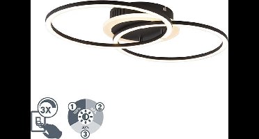 REALITY VENIDA - Plafondlamp - Zwart mat - incl. 1x SMD 25 W - Dimbaar met schakelaar - Niet geschikt voor externe dimmer - Wand- en plafondmontage - Geheugenfunctie - Geheugenfunctie via de wandschakelaar