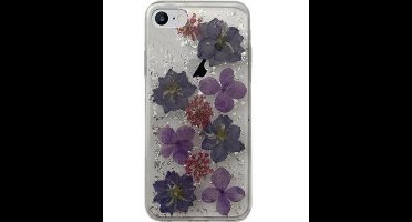 Puro, Hoesje geschikt voor iPhone SE (2020)/8/7/6S/6 - Semi-hardcase met Bloemen Patroon, Transparant
