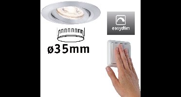 LED-inbouwlamp Easy Dim Nova Mini Plus Coin Enkele lamp zwenkbaar rond 66mm 15° Coin 4,2W 300lm 230V dimbaar 2700K Alu