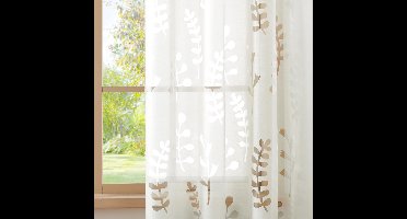 Boraboi ® Transparante Witte Gordijnen met Oogjes voor Stijlvolle en Luchtige Sfeer in Huis, 260 x 140 cm, Set van 2