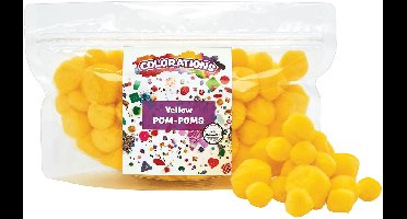 Pompons | Geel | 20/25/30 mm | 100 stuks