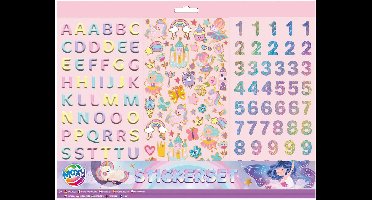 Stickerset voor Kinderen Fairy en Unicorn Thema - Alfabet Stickers - Cijfer Stickers - Meisjes Stickers