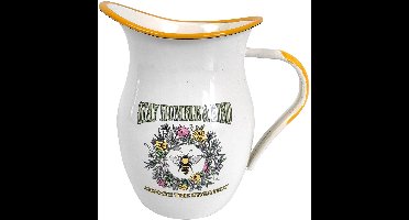 Boraboi ® Decoratieve Vintage Emaille Vaas met Bloemen- en Vogelmotief voor Woondecoratie