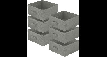 LAVITA® Opbergmand Textiel - 31x31x15 Donkergrijs 6 Stuks - Opbergbox Kast Organizer Opbergdoos - Kastlade Verdeler Voor Kleding Ondergoed Badkamer Kledingkast - Vouwdoos Stoffen Doos Opbergdozen