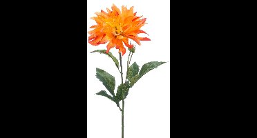 Emerald - Kunstbloem Dahlia oranje 60cm - Kunstplant voor binnen