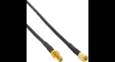 RP-SMA (m) - RP-SMA (v) verlengkabel - RG58 - 50 Ohm / zwart - 2 meter