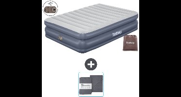Bestway luchtbed - 2-Persoons - 152 x 203 x 51 cm - Grijs - - Inclusief pomp en Hoeslaken