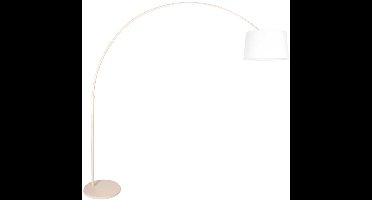 Steinhauer - vloerlamp - Sparkled Light - beige wit - linnen metaal - booglamp - E27 - 4312CR