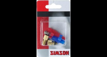 Simson Pompnippel assortiment - veelzijdige ventieladapters - 5-delig - voor fiets en recreatie