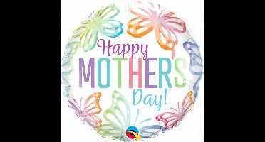 Folieballon - Happy mothersday - pastel butterflies 46 cm