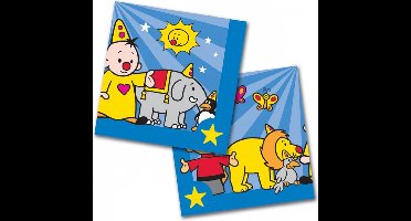 60x Bumba themafeest servetten blauw 33 x 33 cm papier - Kinderfeestje papieren wegwerp tafeldecoraties