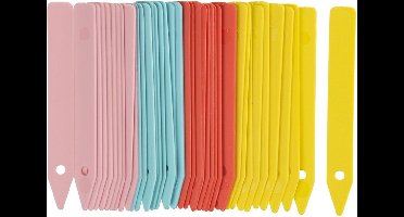 Nature Plantetiketten/plantenlabels - 80x - kleurenmix - kunststof - 10 cm - steeketiketten