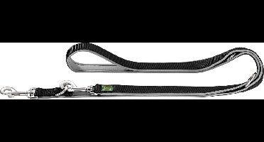 Hunter Hondenriem - Neopreen - 200 x 1,5 cm - Zwart/Grijs