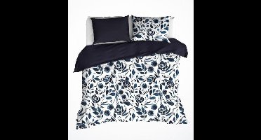 De Witte Lietaer Dekbedovertrek Katoen Satijn Meadow - Tweepersoons - 200 x 200/220 cm - Blauw