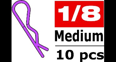 Team Corally - Carrosserie clipsen - 45° gebogen - Medium - Paars - 10 st